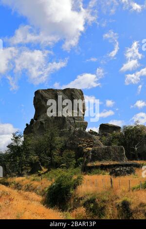 The Devils Chair Rock, Milodon Cave (Cueva del Milodon Natural Monument), Puerto Natales City, Patagonia, Chile, Südamerika Stockfoto