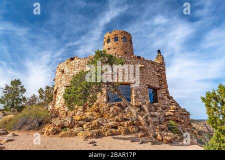 Desert View Wachturm am Grand Canyon, Arizona, USA. Stockfoto