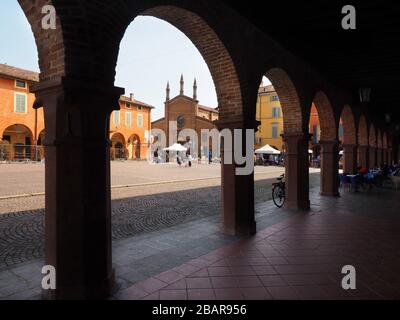 Piazza Giuseppe Verdi, historisches Zentrum, Busseto, Emilia Romagna, Italien, Europa Stockfoto