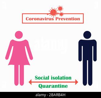 Prävention von Coronavirus - Aufrechterhaltung der sozialen Distanz an öffentlichen Orten Stock Vektor