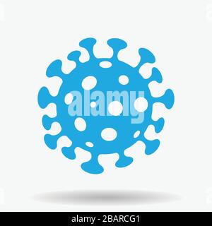 Abbildung: Symbol für vereinfachtes blaues Coronavirus Stock Vektor
