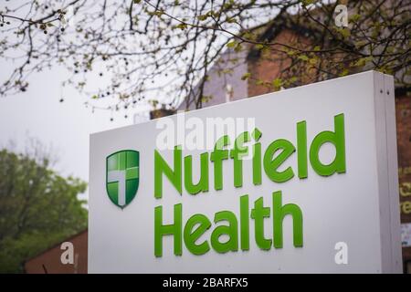 Nuffield Health - eine Kette von Gesundheits- und Wellness-Fitnessstudios und Krankenhäusern in ganz Großbritannien. Stockfoto