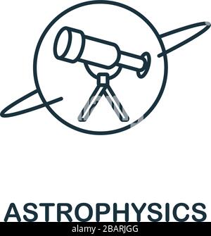 Astrophysik-Symbol aus der wissenschaftlichen Sammlung. Einfaches Linienelement Astrophysik-Symbol für Vorlagen, Webdesign und Infografiken Stock Vektor