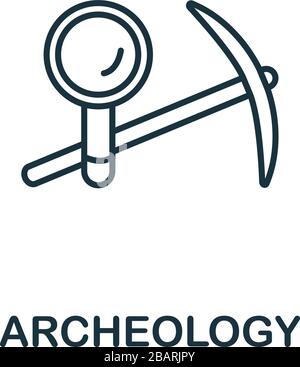 Archäologiesymbol aus der Sammlung der Naturwissenschaften. Symbol für die einfache Linienelementarchäologie für Vorlagen, Webdesign und Infografiken Stock Vektor