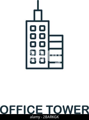 Office Tower-Symbol aus der Sammlung von Bürotools. Simple Line Office Tower-Symbol für Vorlagen, Webdesign und Infografiken Stock Vektor