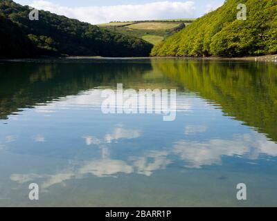 Blick entlang des West Looe River, Looe, Cornwall, Großbritannien Stockfoto