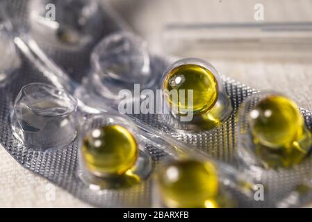 Blister mit Pillen Stockfoto