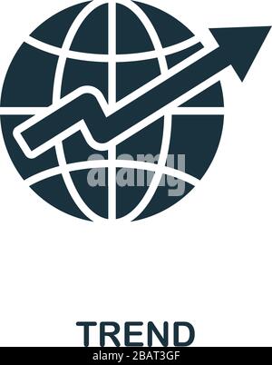 Trendsymbol. Einfaches Element aus der Business Intelligence-Sammlung. Gefülltes Trendsymbol für Vorlagen, Infografiken und mehr Stock Vektor