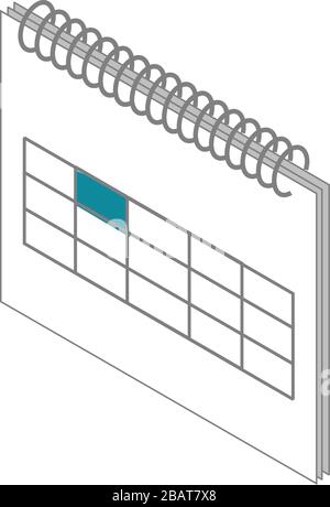 3D-Vektor des Bürokalenders Stock Vektor