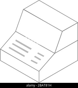 3D-Vektor einer Bank bis Stock Vektor