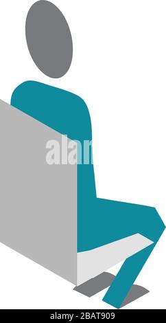 3D-Vektor des Geschäftsmannes, der auf dem Stuhl sitzt Stock Vektor