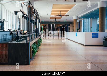 Maroochydore, Australien - 30. März 2020. Leere Hallen in einem Einkaufszentrum während der Quarantäne von Covid-19. Stockfoto