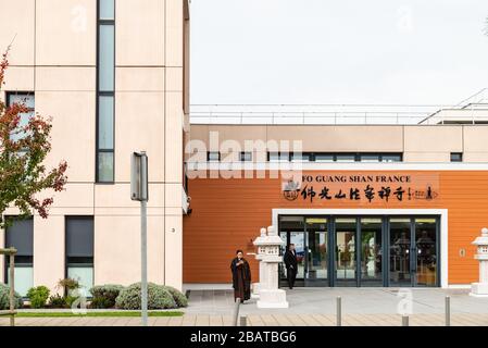 Bussy St Georges Esplanade des Religions FO Guang Shan Taiwan chinesischer Tempel. Stockfoto