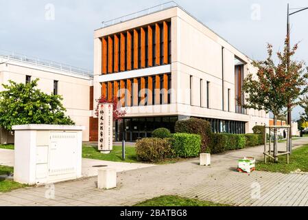 Bussy St Georges Esplanade des Religions FO Guang Shan Taiwan chinesischer Tempel. Stockfoto