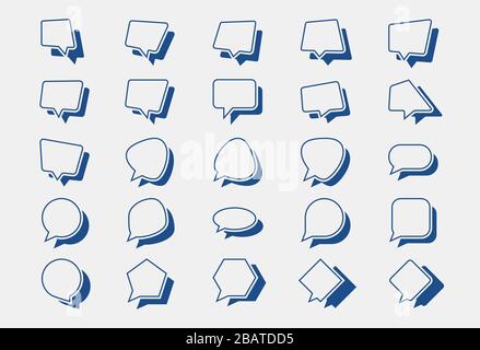 Set mit Chat-Blase-Symbol, Eingabesymbol, Kommentarzeichen, Stock Vektor
