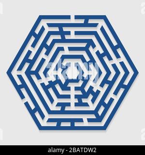 Labyrinth-Labyrinth-Labyrinth-Spiel, Labyrinth-Design-Element Stock Vektor