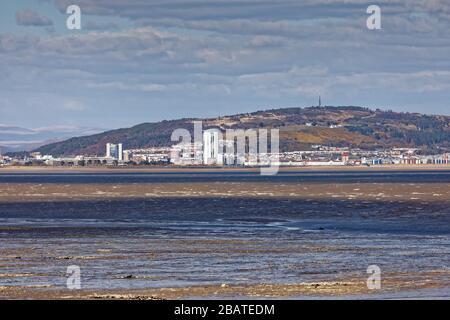 Swansea Bay aus dem Dorf Mumbles, Wales, Großbritannien. Sonntag, 29. März 2020 Stockfoto