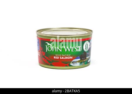 John West rot Lachs Stockfoto