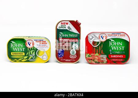 John West verzinnte Meeresfrüchte Stockfoto