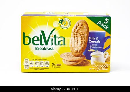 Belvita Milch & Müsli Frühstückskekse Stockfoto