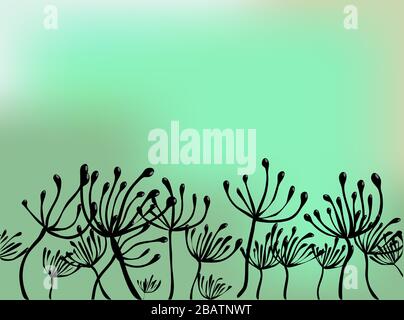 Löwenzahn-Abbildung. Heller Hintergrund. Frühlingsblüte. Blumenmuster. Hintergrund der Vektorgrafiken. Löwenzahn im abstrakten Stil Stock Vektor