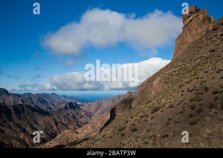 Roque Bentayga, Insel Gran Canaria Stockfoto