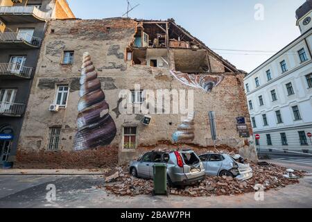 Erdbeben In Zagreb Am 22. März 2020 Stockfoto