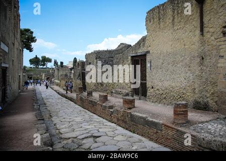 Eine leere Straße in Herculaneum (Ercolano) Italien Stockfoto