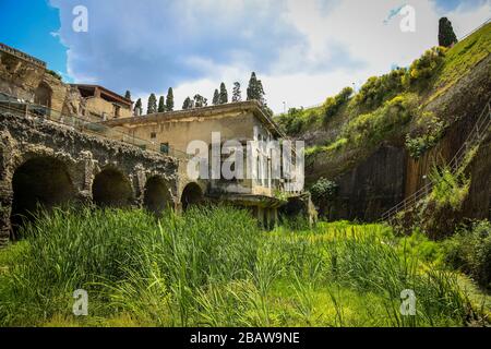 Eine leere Straße in Herculaneum (Ercolano) Italien Stockfoto