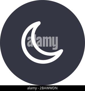 Leise, Schlafmodus, mobile Taste. Kann auch für Telefon und Kommunikation verwendet werden. Geeignet für Web-Apps, mobile Apps und Printmedien. Vector Stock Vektor