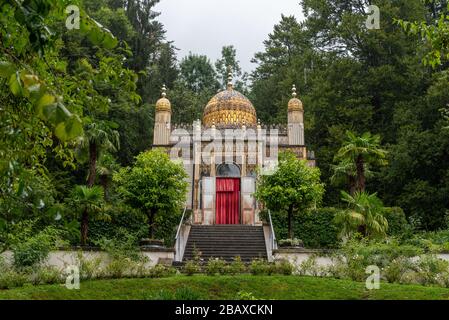 Schloss Linderhof mit Park, Moors Pavillon, Oberbayern, Deutschland Stockfoto