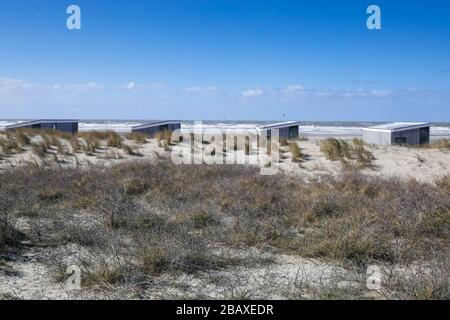 strandhäuser aus holz zu mieten in Kijkduin, DEN HAAG, Holland Stockfoto