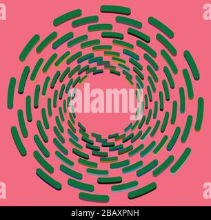 Mehrfarbig geschweift, Spule, Kreiselvolutform. Garnwirbel konzentrisch, radial, strahlend und kreisförmig, kreisförmig drehend Stock Vektor