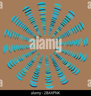 Mehrfarbig geschweift, Spule, Kreiselvolutform. Garnwirbel konzentrisch, radial, strahlend und kreisförmig, kreisförmig drehend Stock Vektor