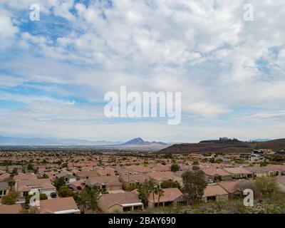 Schöne Wohngegend der MacDonald Ranch in Henderson, Nevada Stockfoto