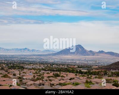 Schöne Wohngegend der MacDonald Ranch in Henderson, Nevada Stockfoto