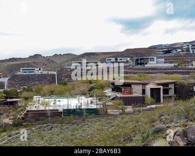 Schöne Wohngegend der MacDonald Ranch in Henderson, Nevada Stockfoto