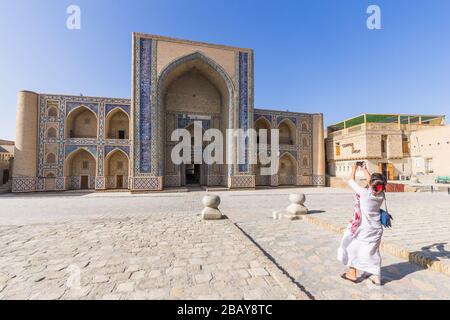 Ulugbek Medressa, ist islamische Schule, Buchara, Buchara, Usbekistan, Zentralasien, Asien Stockfoto