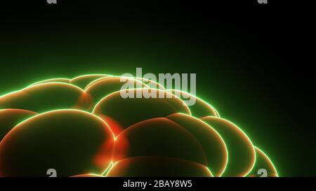 Digitale Darstellung einer Zelle vor schwarzem Hintergrund Stockfoto