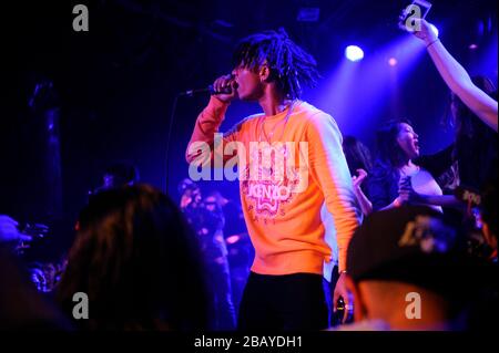 Swae Lee von Rae Sremmurd treten am 21. Januar 2015 in Los Angeles, Kalifornien, im Roxy auf. Stockfoto