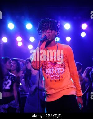 Swae Lee von Rae Sremmurd treten am 21. Januar 2015 in Los Angeles, Kalifornien, im Roxy auf. Stockfoto