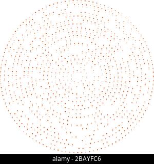 Zufällige Punkte, Kreise abstrakt. Sprenkel, radial gepunktet, strahlend, kreisförmige geometrische Abbildung. Polka-dots, pointillist, pointillism Design elemen Stock Vektor