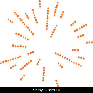 Zufällige Punkte, Kreise abstrakt. Sprenkel, radial gepunktet, strahlend, kreisförmige geometrische Abbildung. Polka-dots, pointillist, pointillism Design elemen Stock Vektor