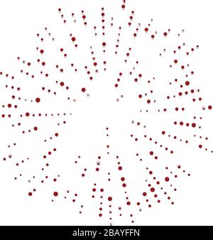 Zufällige Punkte, Kreise abstrakt. Sprenkel, radial gepunktet, strahlend, kreisförmige geometrische Abbildung. Polka-dots, pointillist, pointillism Design elemen Stock Vektor