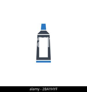 Symbol für die Vektorgyphe der Zahnpasta Tube. Stock Vektor