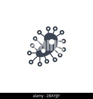 Symbol für Mikroben-bezogene Vektorgyphe. Stock Vektor