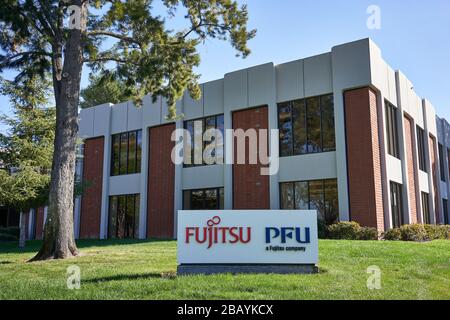 PFU America Hauptsitz in Sunnyvale, Kalifornien. PFU Limited ist ein japanisches IT-Unternehmen und eine hundertprozentige Tochtergesellschaft von Fujitsu. Stockfoto