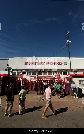 Ein allgemeiner Blick auf den Griffin Park, Heimstadion des Brentford Football Club Stockfoto