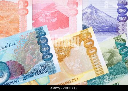 Philippinisches Geld - Peso ein geschäftlicher Hintergrund Stockfoto