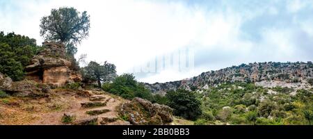 Panoramablick auf den Weg nach Cala Goloritzé, der zum berühmten Strand führt Stockfoto